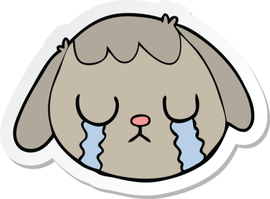 Bir insan tarafından çizilmiş köpek suratının çıkartması.