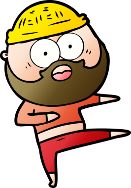 Çizgi film bir insan tarafından çizilen sakallı adamı şaşırttı.