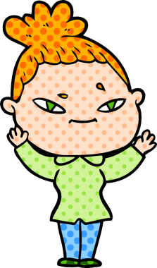 Bir insan tarafından çizilmiş karikatür kadın.