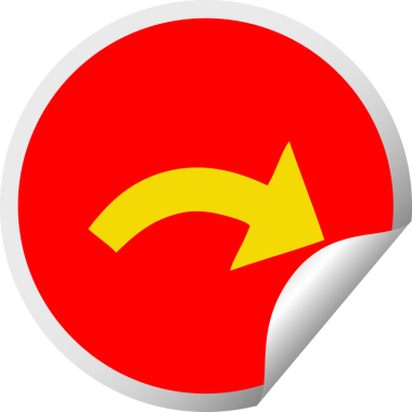 Bir insan tarafından çizilmiş işaretli okun dairesel kabuk soyucu karikatürü