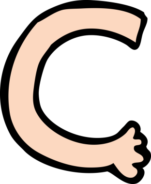 Bir insan tarafından çizilmiş çizgi film kolu