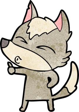 Bir insan tarafından çizilmiş kurt surat ifadesi.