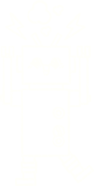 Bir insan tarafından çizilen robot tebeşiri.