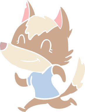 Bir insan tarafından çizilmiş düz renkli çizgi film kurdu.