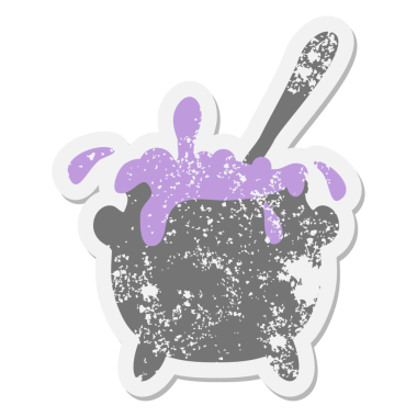 Bir insan tarafından çizilmiş köpüren kazan grunge çıkartması.