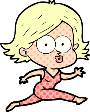 Çizgi film kızı somurtuyor bir insan tarafından