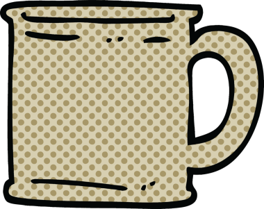 bir insan tarafından çizilmiş çizgi roman tarzı tankard.