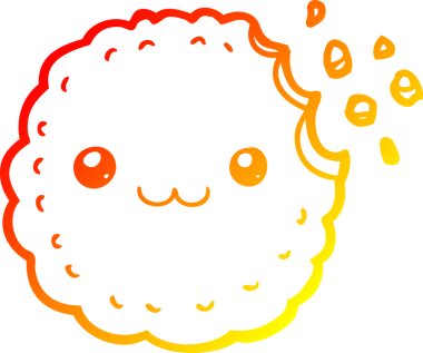 Bir insan tarafından çizilmiş bir bisküvinin sıcak çizgi çizimi