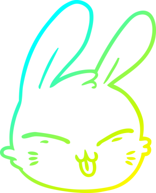 Bir insan tarafından çizilmiş karikatür tavşan yüzü çizimi.