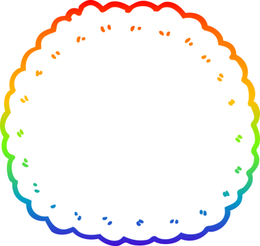 gökkuşağı gradyan çizimi bir insan tarafından çizilmiş bir çizgi film bisküvisi