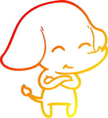 Bir insan tarafından çizilmiş şirin bir fil çizimi.