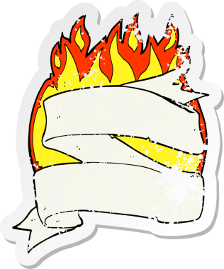 Bir insan tarafından çizilmiş eski ve sıkıntılı bir parşömen çıkartması.