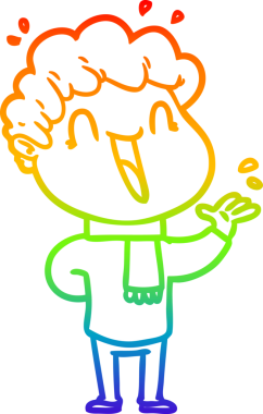 Bir insan tarafından çizilmiş mutlu bir adamın çizgi çizimi.