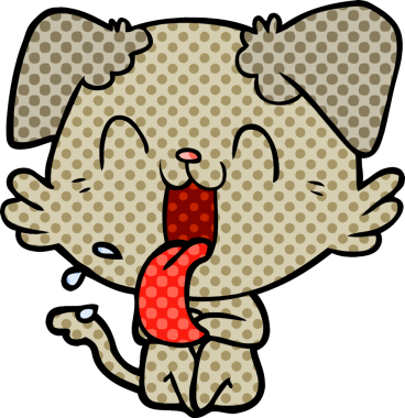 Bir insan tarafından çizilmiş nefes nefese bir köpek.