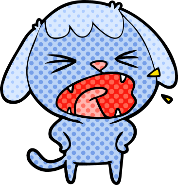 Bir insan tarafından çizilmiş şirin bir köpek havlaması.