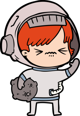 Bir insan tarafından çizilmiş astronot kadın.