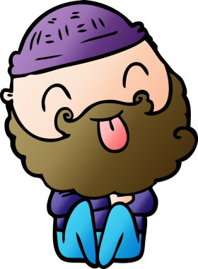 Bir insan tarafından çizilmiş sakallı bir adam.