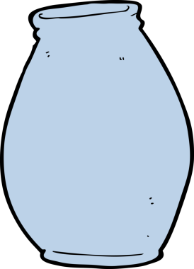 bir insan tarafından çizilmiş bir vazo.