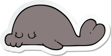 Bir insan tarafından çizilmiş karikatür mührü çıkartması.