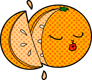 Bir insan tarafından çizilmiş turuncu çizgi film.