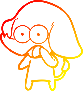 Bir insan tarafından çizilmiş şirin bir fil çizimi.