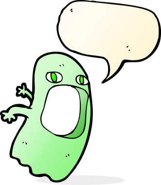 Bir insan tarafından çizilmiş komik bir çizgi film hayaleti.