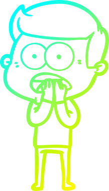 Bir insan tarafından çizilen bir karikatürün soğuk gradyan çizimi.