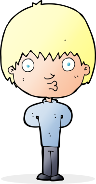 Bir insan tarafından çizilmiş ıslık çalan çocuk.