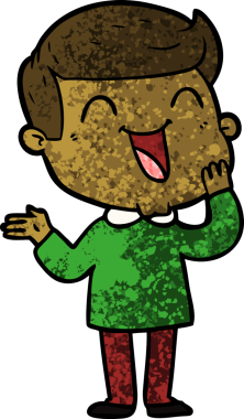 Bir insan tarafından çizilmiş mutlu bir adam.