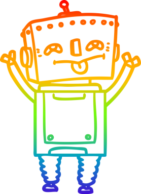 gökkuşağı gradyan çizgisi bir insan tarafından çizilmiş robot çizgi