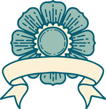 Bir insan tarafından çizilmiş geleneksel bir çiçek dövmesi.