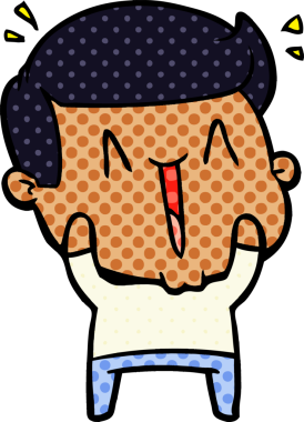 Bir insan tarafından çizilmiş heyecanlı bir çizgi film.