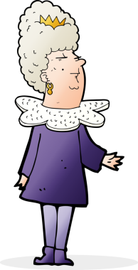 Bir insan tarafından çizilmiş karikatür kraliçesi