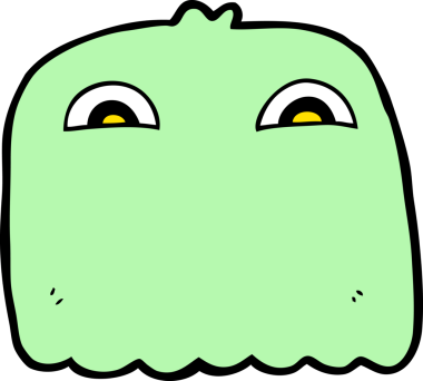 Bir insan tarafından çizilmiş çizgi film hayaleti.