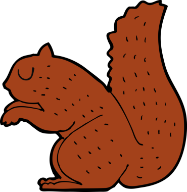 Bir insan tarafından çizilmiş bir sincap.