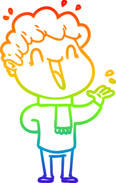 Bir insan tarafından çizilmiş mutlu bir adamın çizgi çizimi.