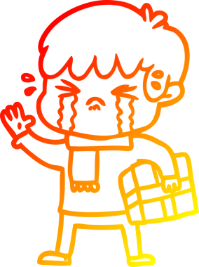 Bir insan tarafından çizilmiş ağlayan bir çocuk çizgi filmi.