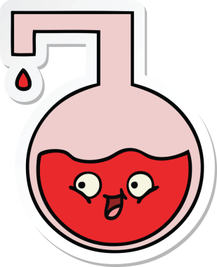 Bir insan tarafından çizilmiş şirin bir karikatür bilim deneyinin çıkartması.