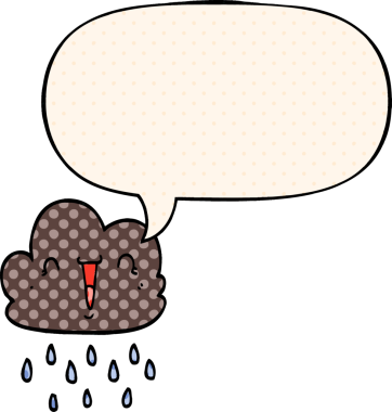 Bir insan tarafından çizilmiş çizgi roman tarzında konuşma baloncuğu olan karikatür fırtına bulutu