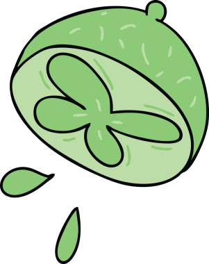 Bir insan tarafından çizilmiş garip bir çizgi film kireci.