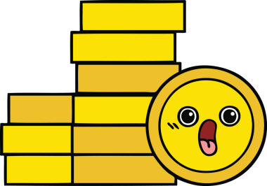 Bir insan tarafından çizilmiş sevimli bozuk para karikatürü.