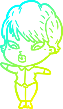 Bir insan tarafından çizilmiş bir karikatür kadın çizimi.