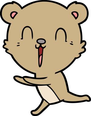 Bir insan tarafından çizilmiş mutlu çizgi film ayısı.