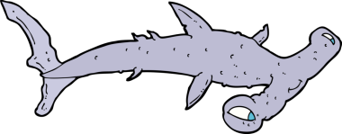 Bir insan tarafından çizilmiş çekiç başlı köpekbalığı.