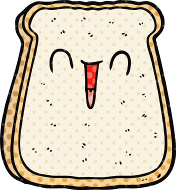 Bir insan tarafından çizilmiş bir ekmek dilimi.