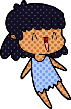 Bir insan tarafından çizilmiş karikatür kadın.