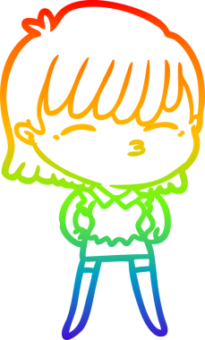 gökkuşağı gradyan çizimi bir insan tarafından çizilmiş bir karikatür kadın