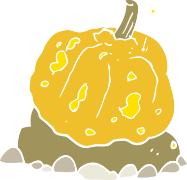 Bir insan tarafından çizilen kabağın düz renk çizimi