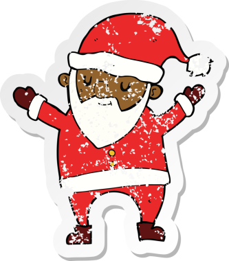 Bir insan tarafından çizilmiş dans eden bir karikatür çıkartması.