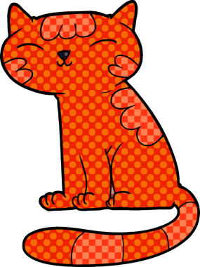 Bir insan tarafından çizilmiş çizgi film kedisi.